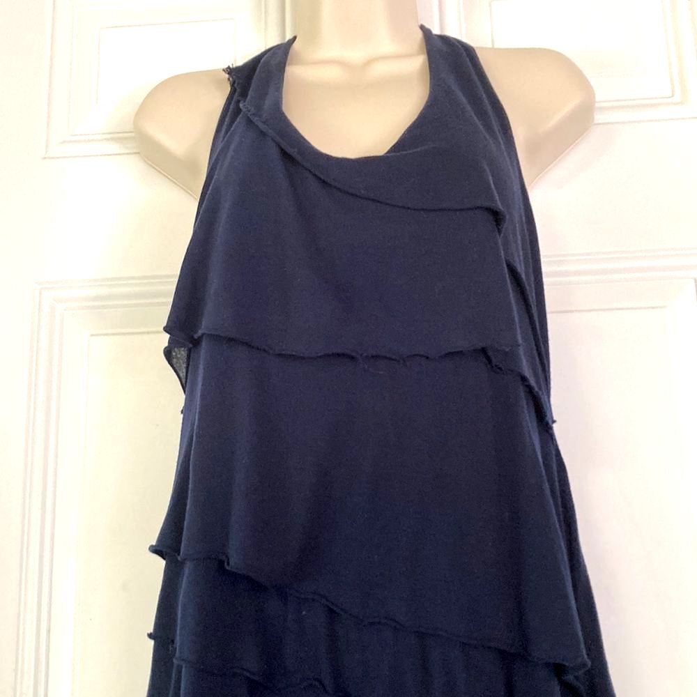 Cynthia Rowley Sleeveless Layered Slimming Dress Navy Blue Womens XL